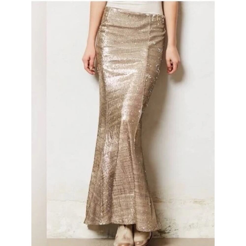 Anthropologie Line & Dot Roseline Sequin Maxi Skirt